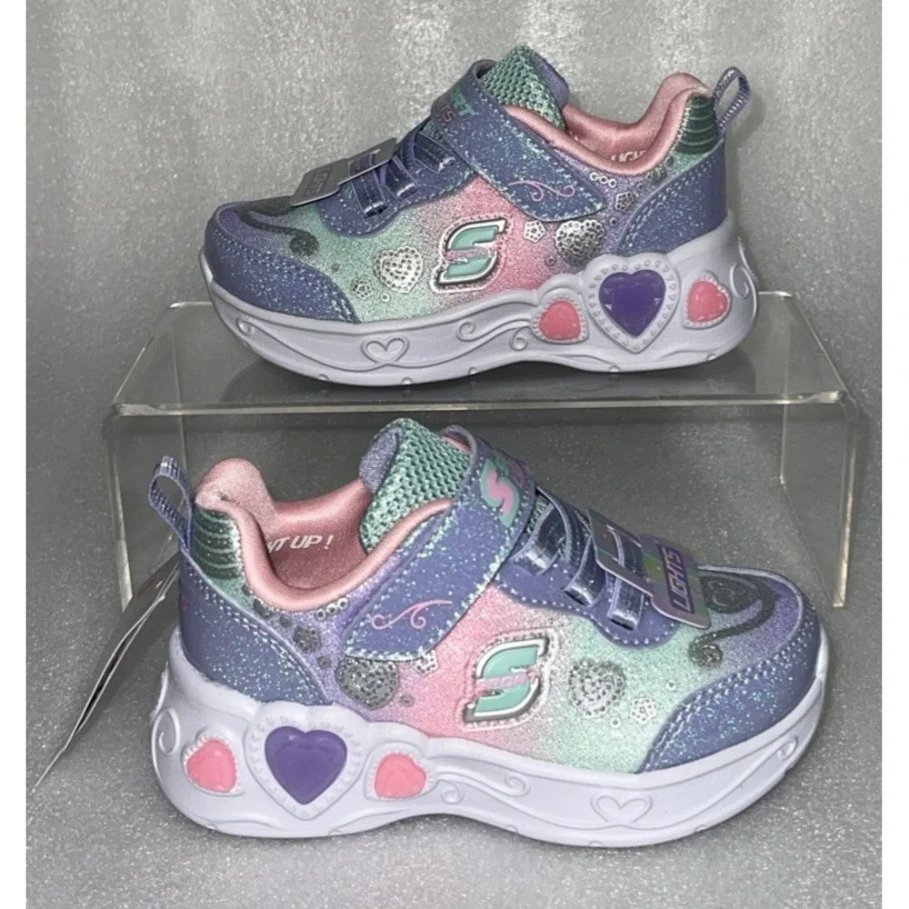S Sport By Skechers Lucia Sneakers Light Up‎ Stretch Laces Toddler Girls Size 5